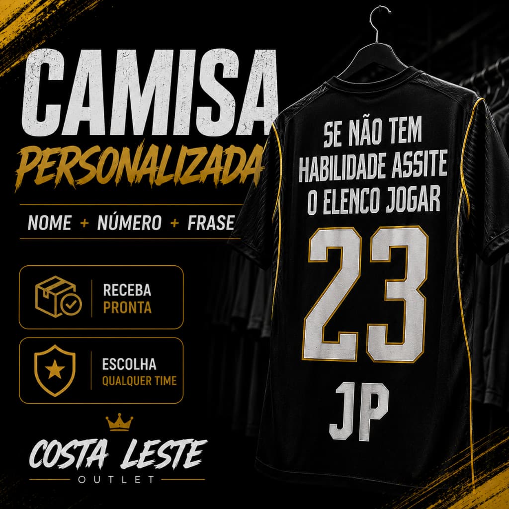 Camisa Personalizada I Nome+Número+ Frase I Escolha seu Time I Receba Pronta para Usar I DryFit I Premium I 2026