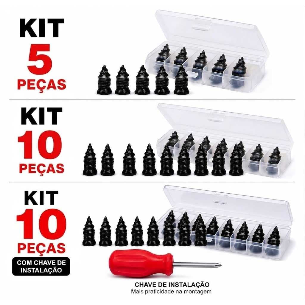 kit 5/10 parafusos macarrão para reparo rápido pneus carro moto caminhonete van, remendo rápido