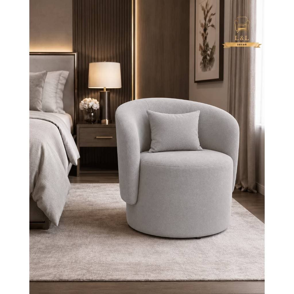 Poltrona para Quarto Penteadeira Closet - Poltrona Orgânica Tecido Bouclé Sophia