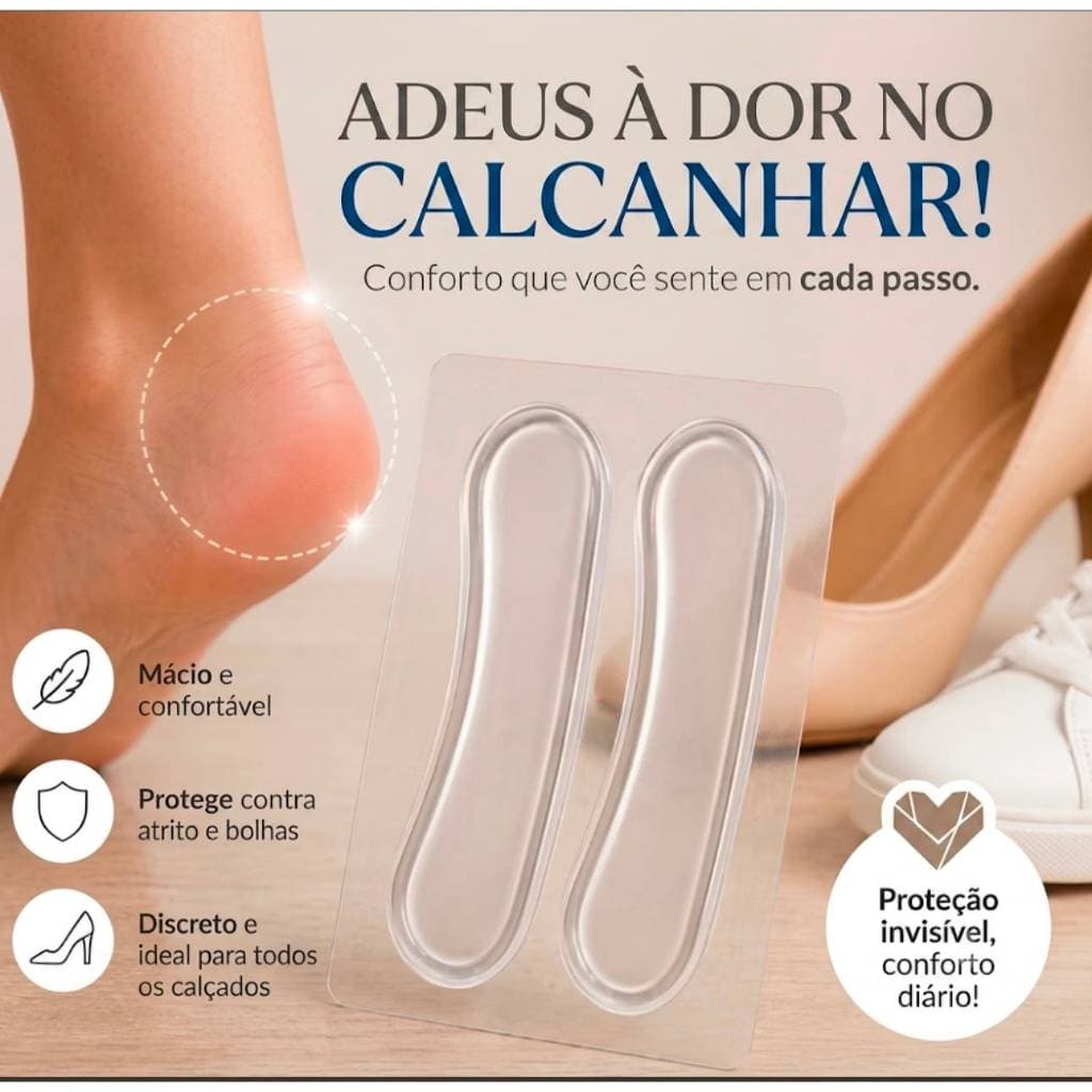 Protetor de Calcanhar em Gel Sapatilhas Saltos Tênis kit conforto e praticidade