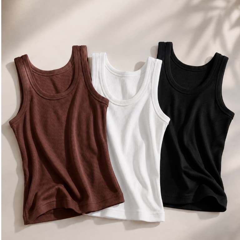Camisetas Regatas Básica Dia Dia Femininas Ribana Versátil Premium Canelada Reforçada Blusinha