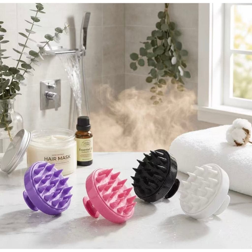 Massageador Capilar de Silicone Beauty Flash Escova Massageadora Couro Cabeludo Banho Cabelo Shampoo.CORES SORTIDOS