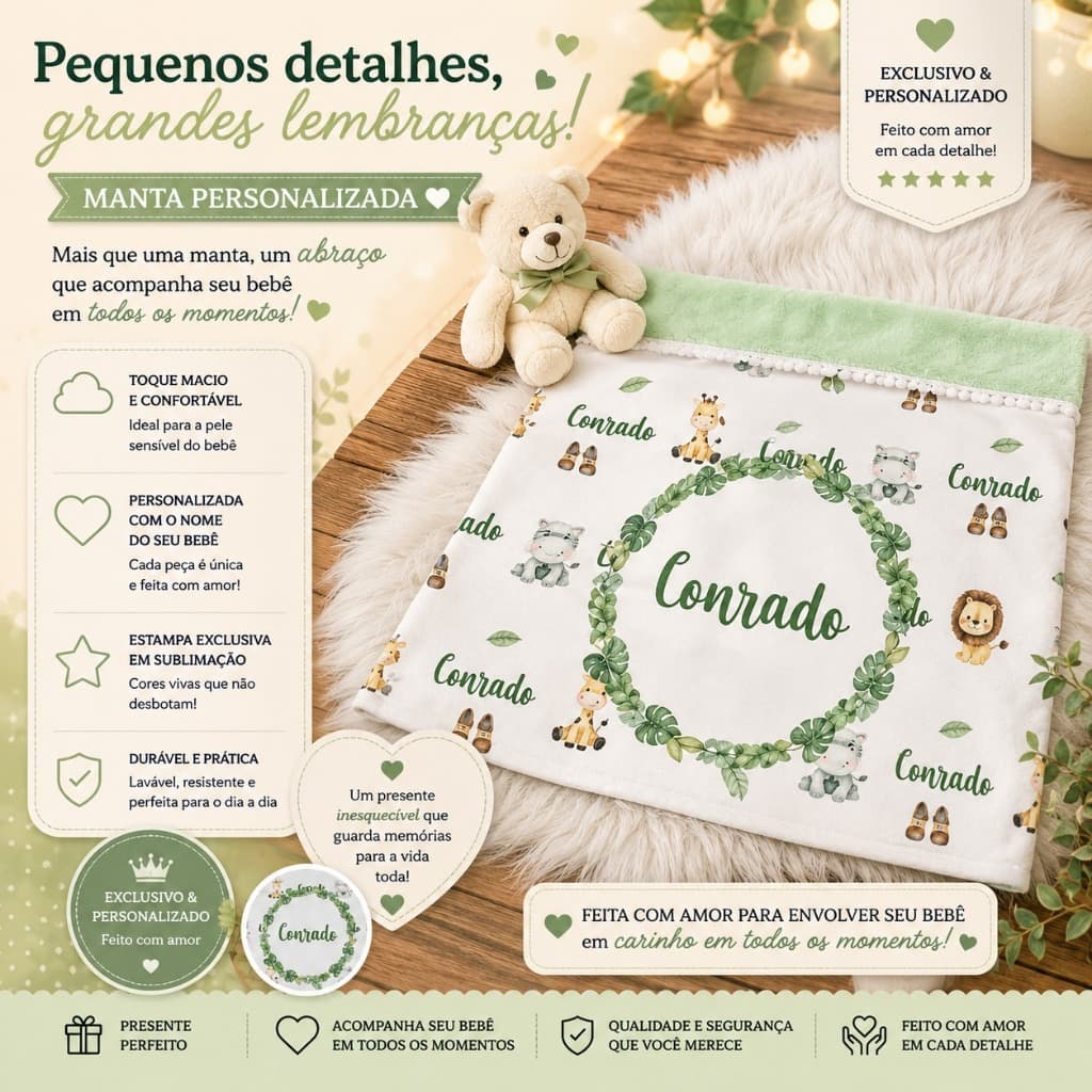 Manta Cobertinha Pelúcia Personalizada Com Nome, Várias Estampas Oferta TOP Envio rapido!
