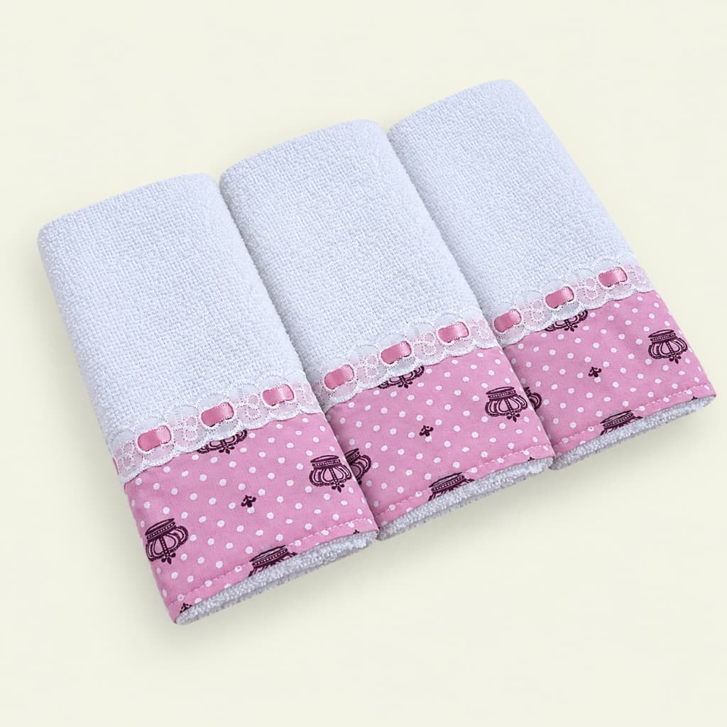 Kit 3 Paninhos de Boca para Bebê Toalhinhas Atoalhadas Macias e Absorventes Menino e Menina