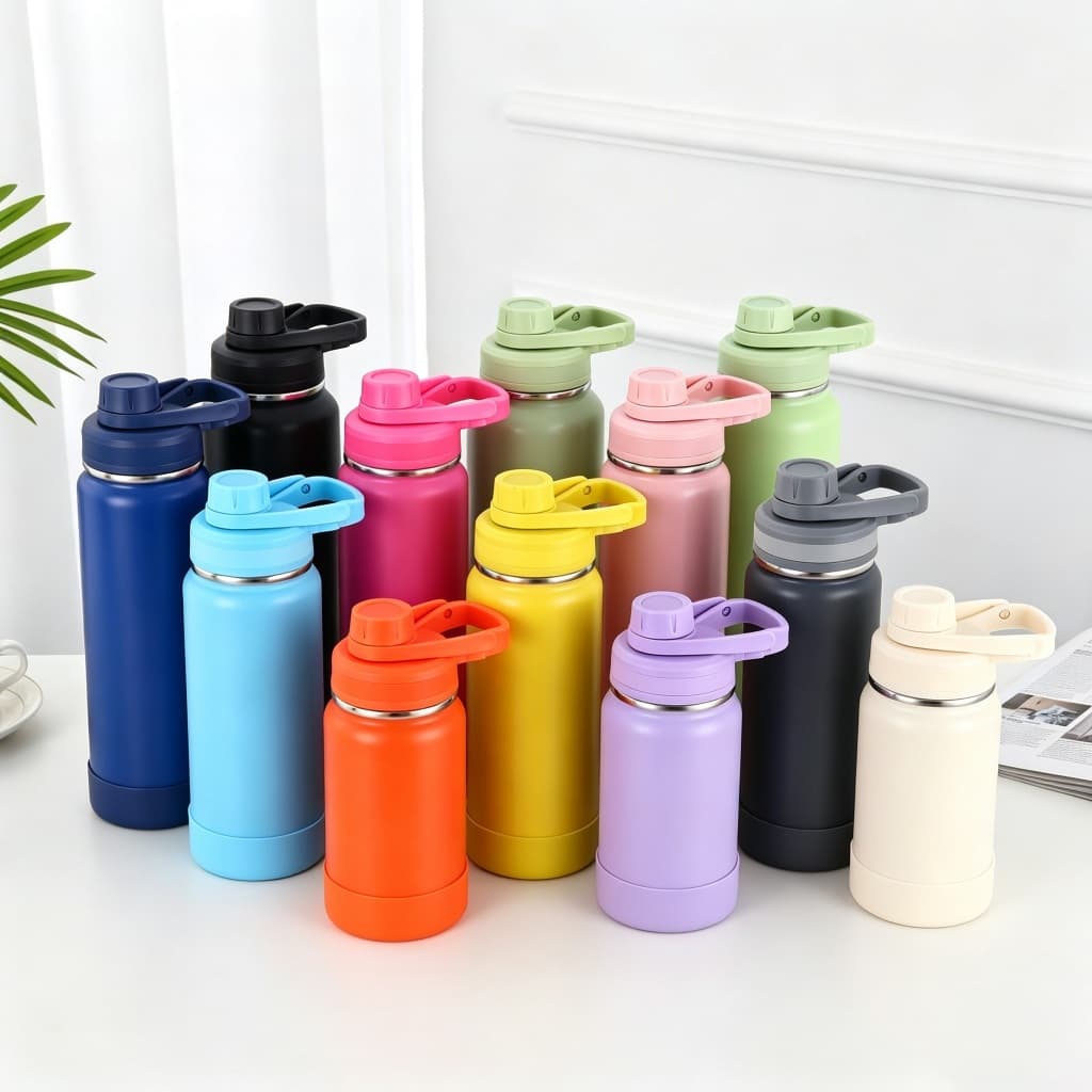 Garrafa Térmica de Água 350/600/1000ml Esportivo Mantém Bebida Gelada e Quente para Academia Viagem