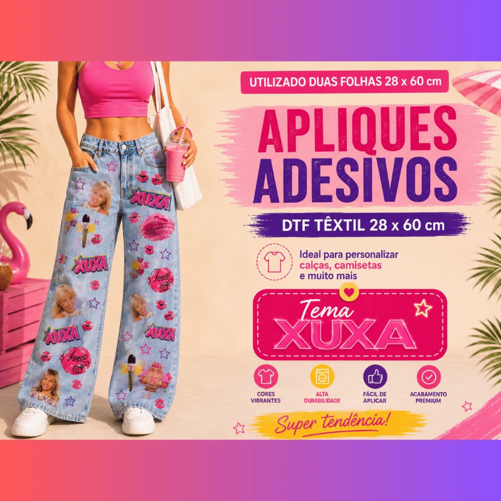 Aplique Adesivo Exclusivo DTF Copa do Mundo BRASIL Termocolante Camiseta Calça Pronto Para Estampar 28x60 cm
