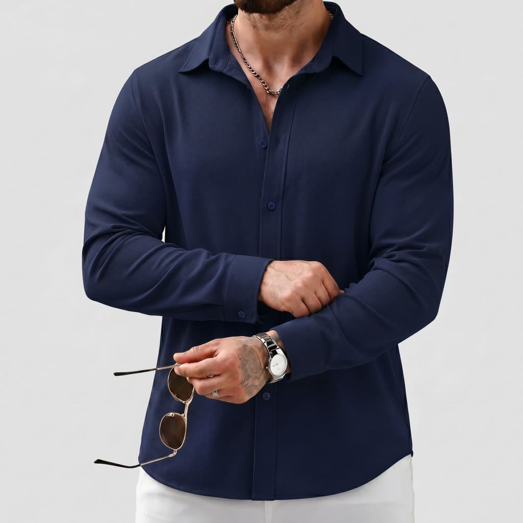 Camisa Social Masculina Manga Longa Slim Fit