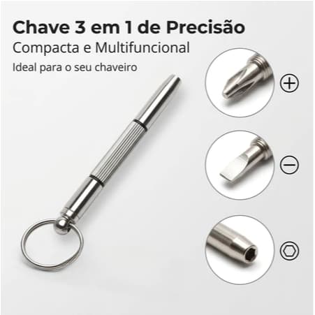 Kit 3 em 1 Mini Chaves de Precisão Fenda Phillips Hex 6,5mm para Celular Computador Câmera Óculos