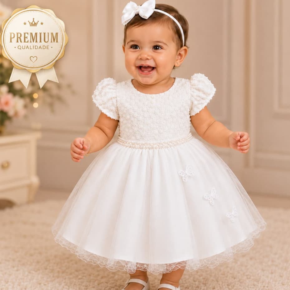 Vestido Infantil Elegante Luxo Para Festa Casamento Aniversário Daminha de Honra