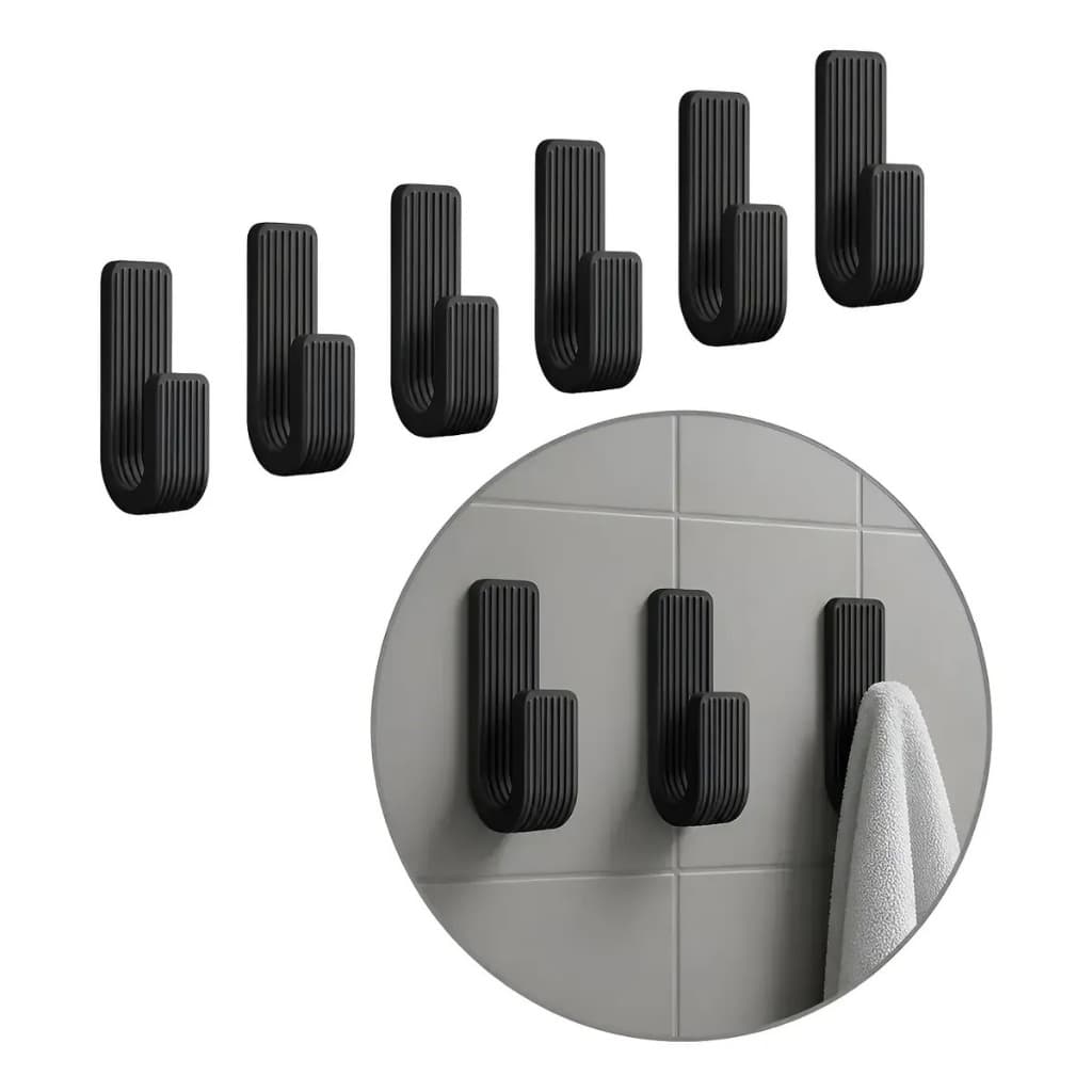 Kit 6 Ganchos Adesivos Parede Alta Fixação Multiuso Sem Furar Cozinha Banheiro Quarto Cabide Organizador Casa
