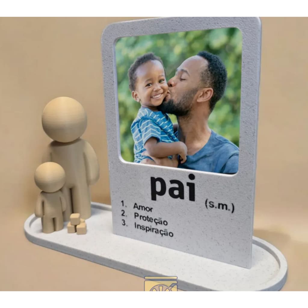 Porta-Retrato Personalizado Pai com Foto | Presente para Dia dos Pais | Quadro Decorativo