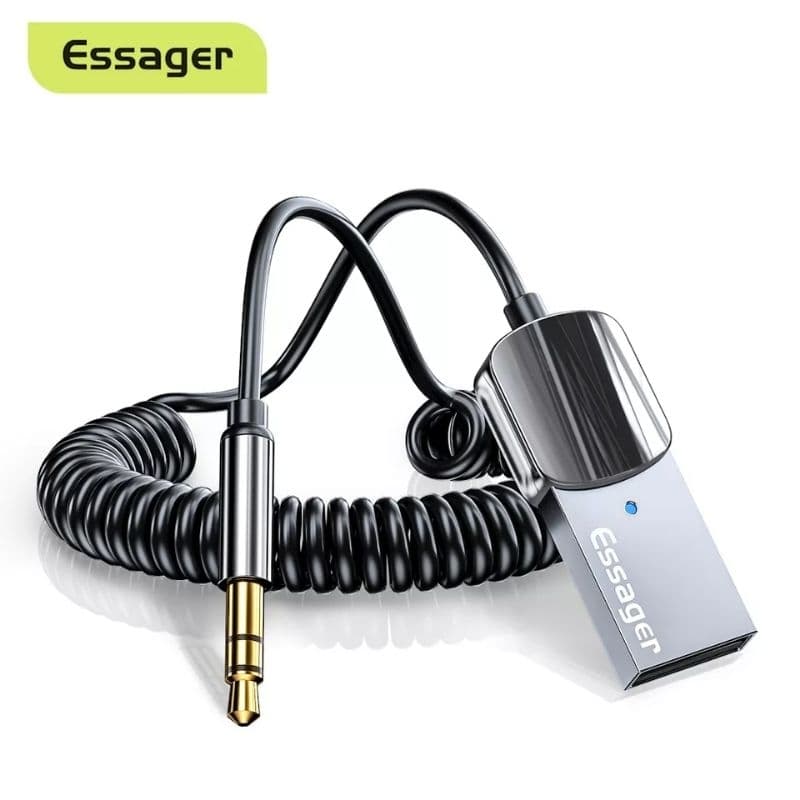 Adaptador Bluetooth USB Essager 5.0 Automotivo – Conecte Seu Som ao Celular 🚗🎶
