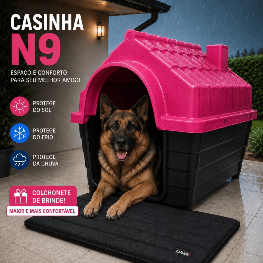 Casinha N8 E N9 Plástica Desmontável para Cachorro Porte Grande com Proteção UV