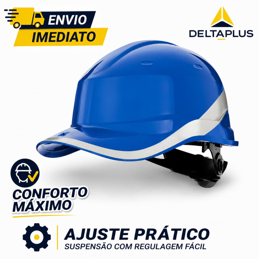 Capacete de Segurança Diamond V Deltaplus Ajuste Com Rotor Obra Trabalho Engenheiro Confortável