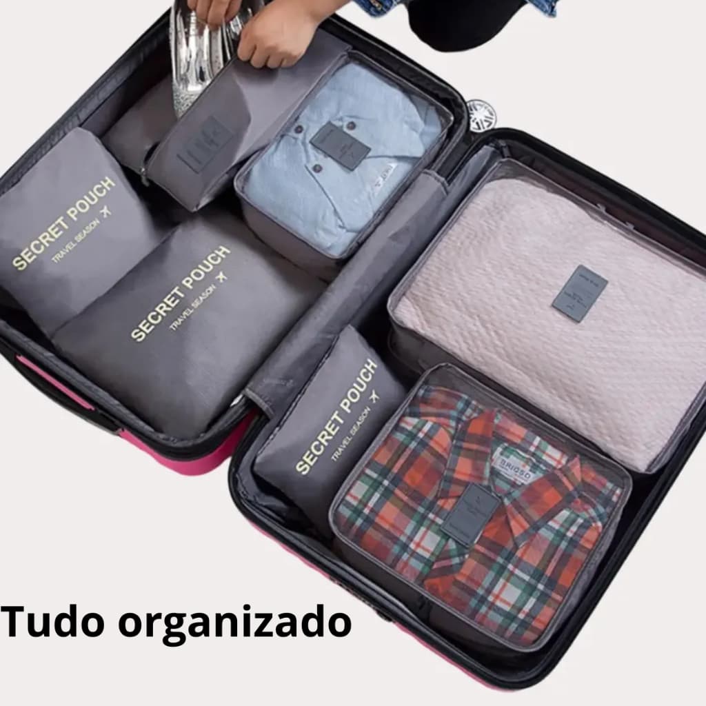KIT organizador de malas tudo organizado na viagem