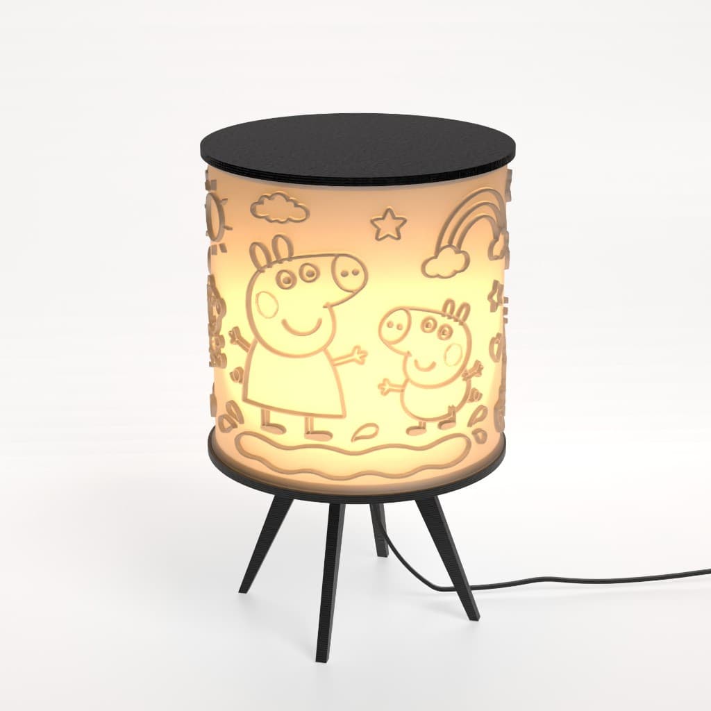 Abajur Luminaria Peppa Pig Infantil Quarto Menina Menino Decorativa Mesa Cabeceira Luz Noturna