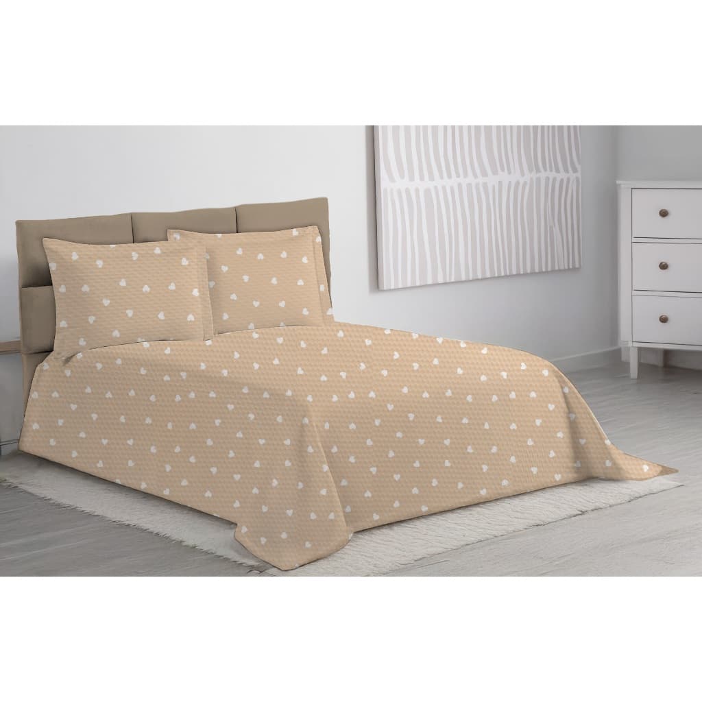 Kit Colcha Queen Piquet Favinho 3 Peças Cobre Leito Estampado Enxoval Premium