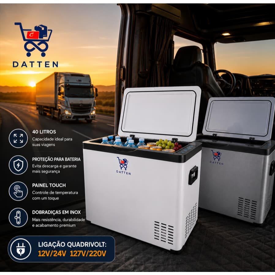 Geladeira portátil DATTEN 40 Litros Para caminhão vans e trailer