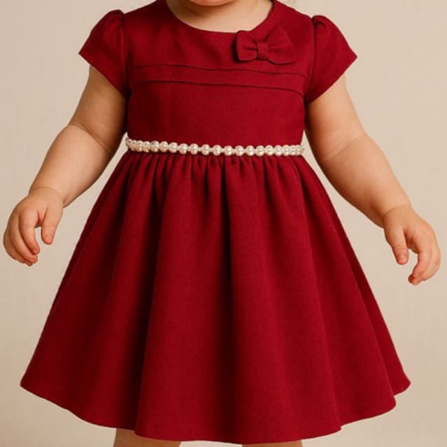 Vestido Infantil Vermelho Elegante – Tamanho 2 Anos – Usado 1x (Como Novo!)