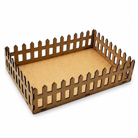 Bandeja Cercadinho MDF – Suporte Organizador Decorativo para Lembrancinhas e Enfeites