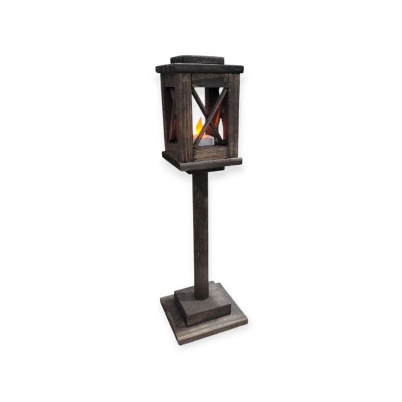 30 Luminárias Estilo Poste Madeira Para Vela De Led