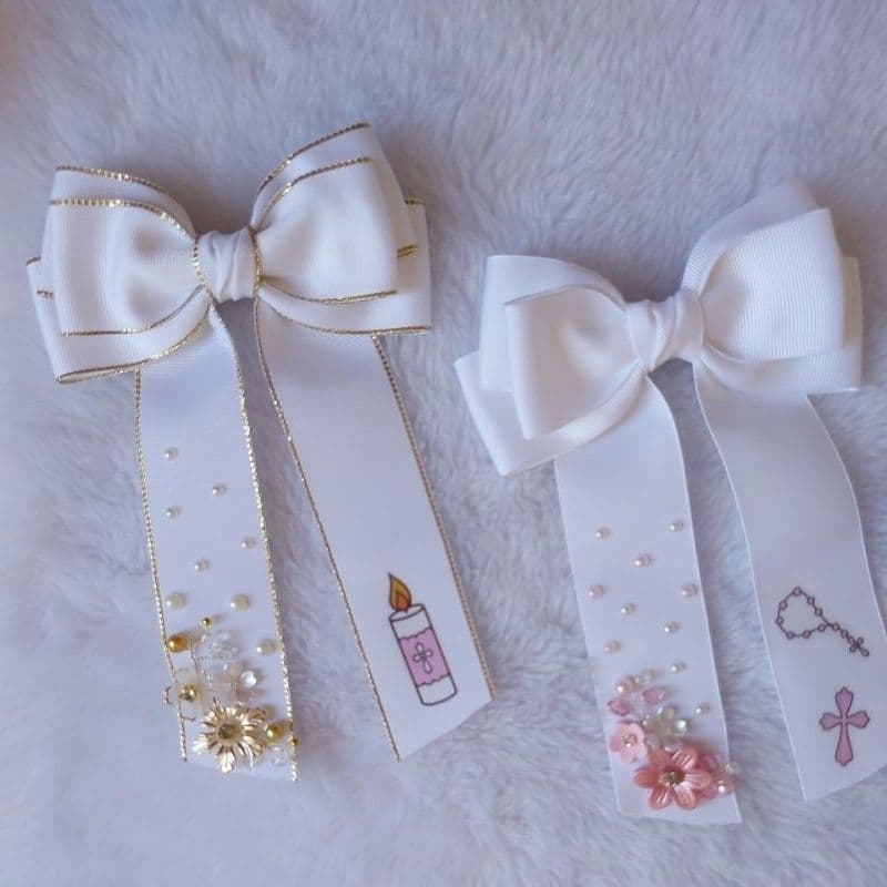 laço infantil batizado personalizado, laço infantil nossa senhora, laço batizado, laço branco