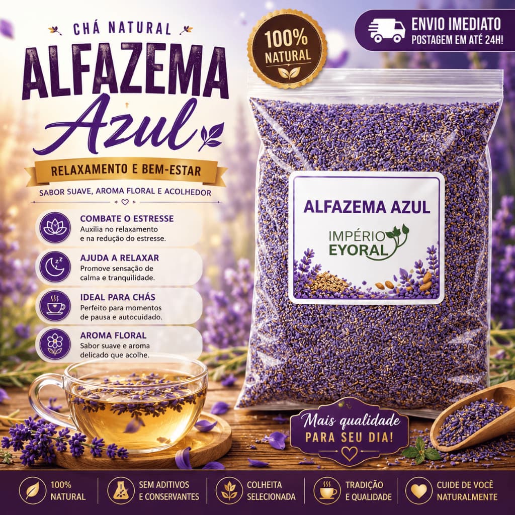 Alfazema Azul Premium Flor Seca Aromática Natural Relaxante Chá - Lavanda