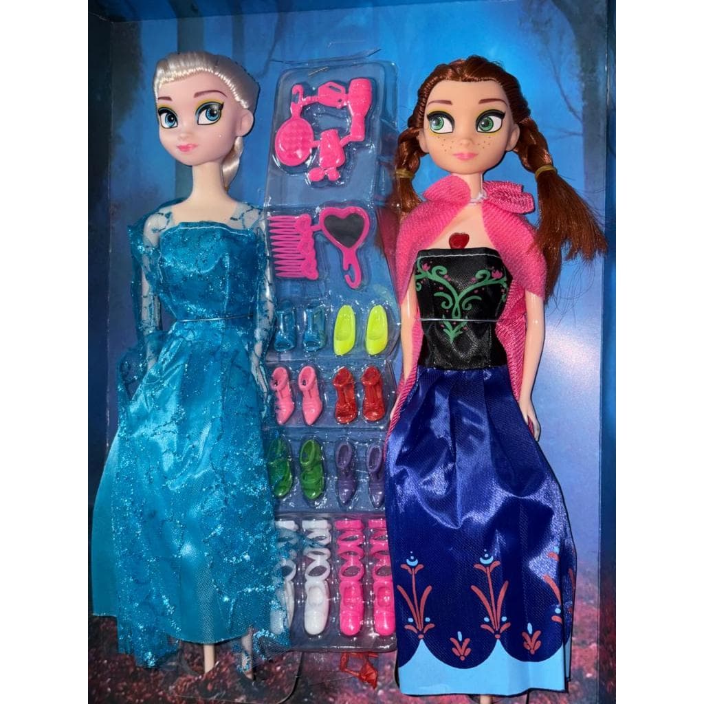 Kit Bonecas Frozen Anna e Elsa Musicais com Acessórios Completo Princesas Infantil