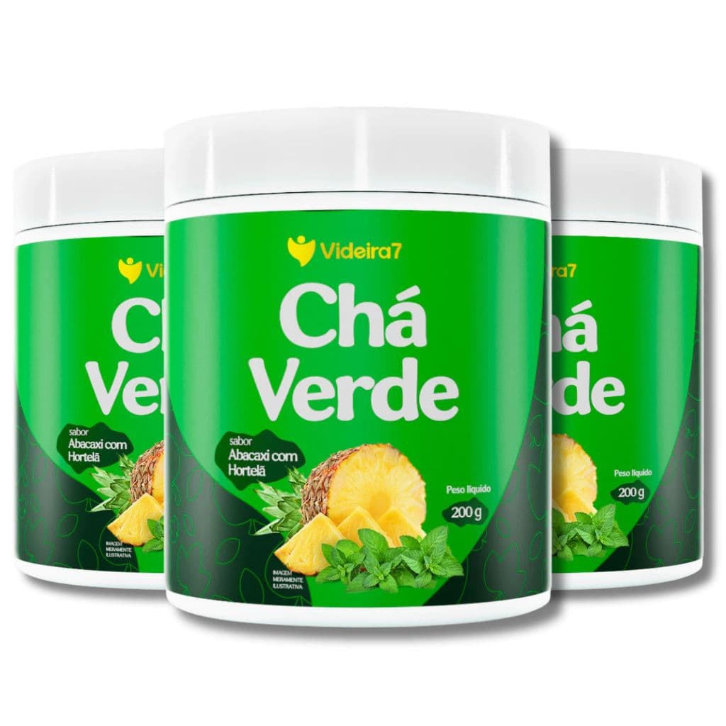 Kit 3x Chá Verde - 200g - Abacaxi com Hortela Videira 7