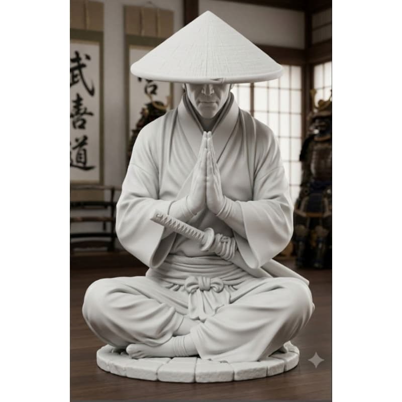 SAMURAI REZANDO ANIME/FILME/ESTÁTUA/ACTIVE