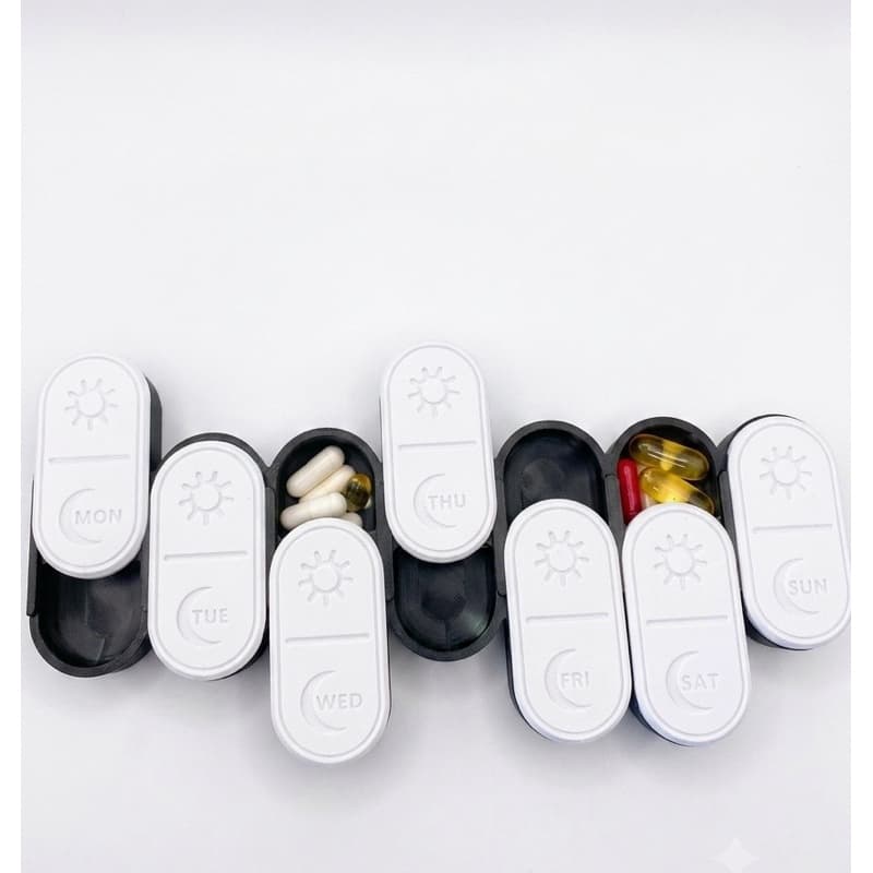 Porta Comprimidos Semanal Organizador Remédios 7 Dias Dia e Noite Organizador de Pilulas e Vitaminas Estojo Remédio