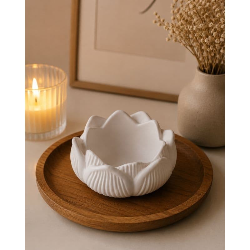Kit 25 Vasos Flor de Lótus em Gesso | Lembrancinhas | Velas | Decoração | Artesanato