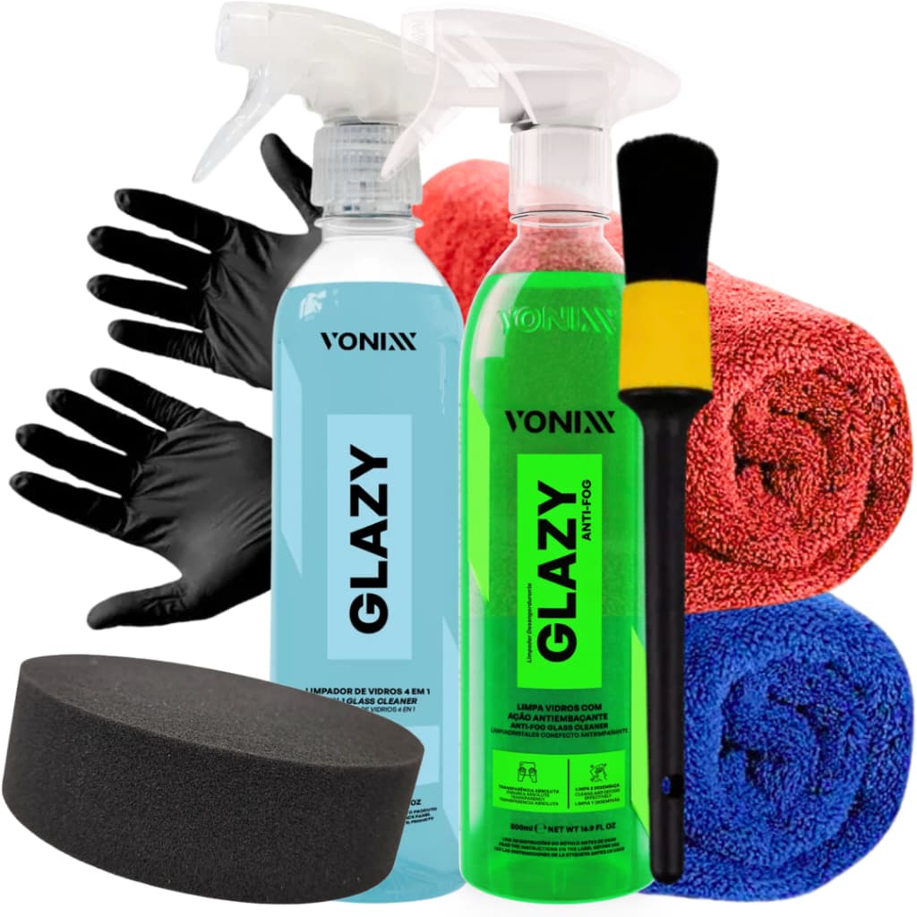 Glazy 500ml 4 Em 1 Redutor De Atrito Limpador Vonixx + Panos Pincel E Brinde