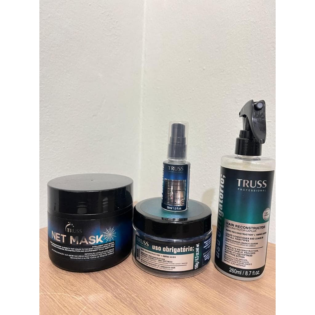 Kit Família Truss Professional net mask + spray + óleo + mask uso obrigatório + FRETE GRÁTIS