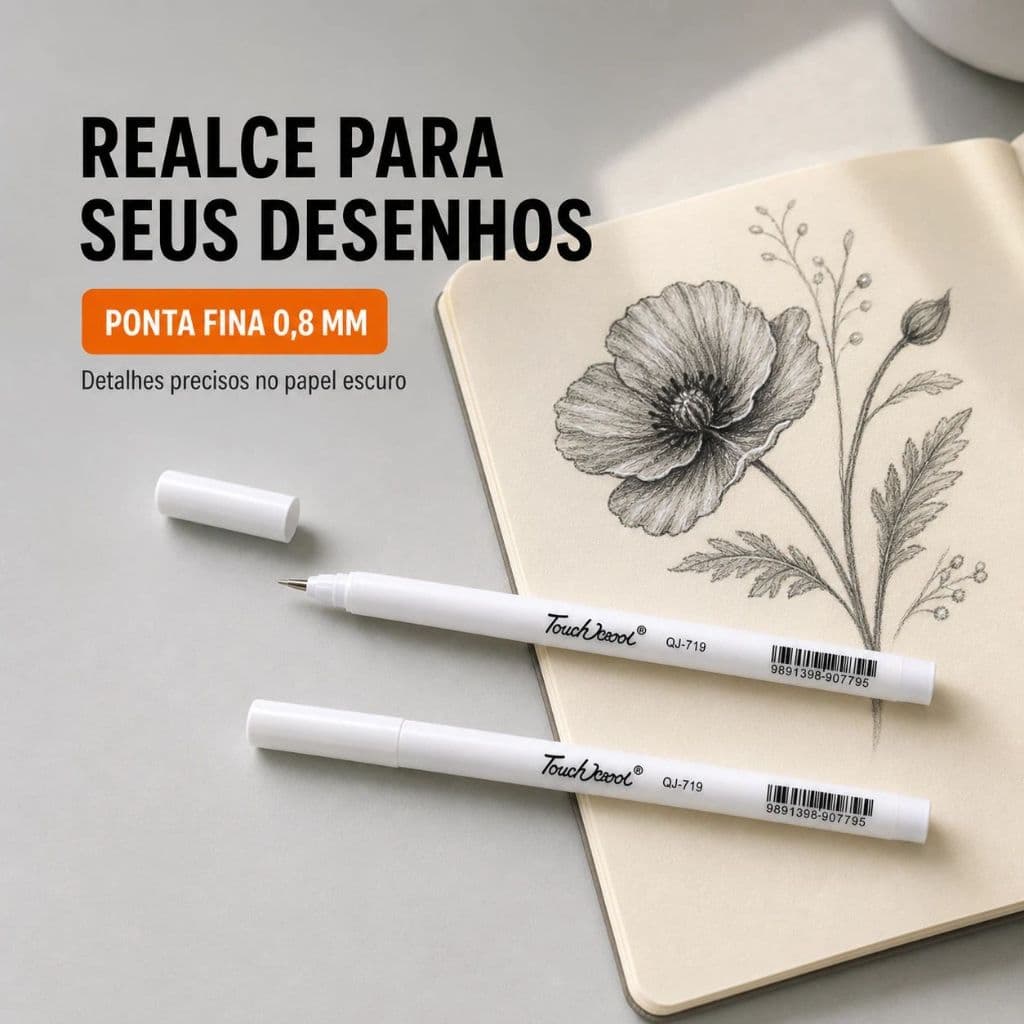 Caneta de destaque colorida com tons chamativos, perfeita para organizar suas anotações