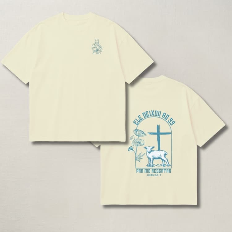 Camiseta Oversized Religiosa 100% Algodão Premium Estilosa Tendencia 2026
