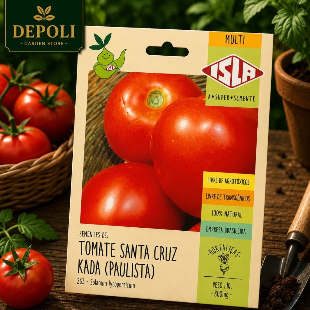 Unidade de Envelope de Sementes Tomate Santa Cruz Kada (Paulista) Isla Minha Horta Original