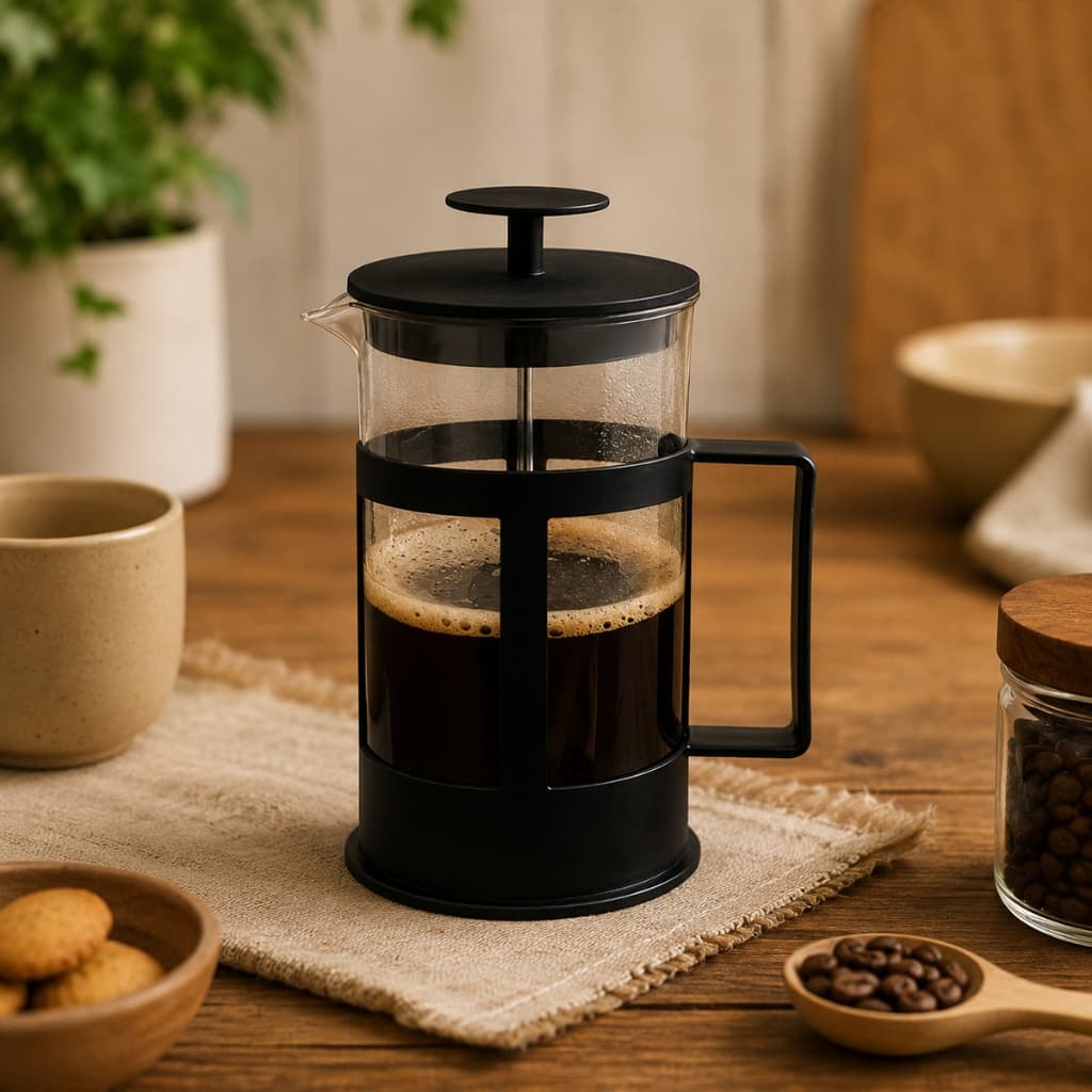 Prensa Francesa Cafeteira Café Manual Infusor Vidro Filtro Êmbolo 350ml ou 600ml