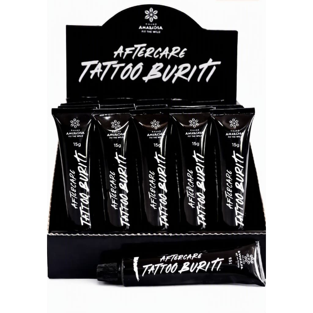 Caixa com 20 Unidades Pomada Buriti Aftercare Tattoo 15g  Tatuagem