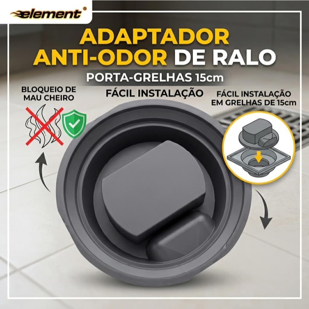 Adaptador Anti Odor Para Ralo 15cm Porta GrelhaContra Cheiro Ruim Insetos - Element