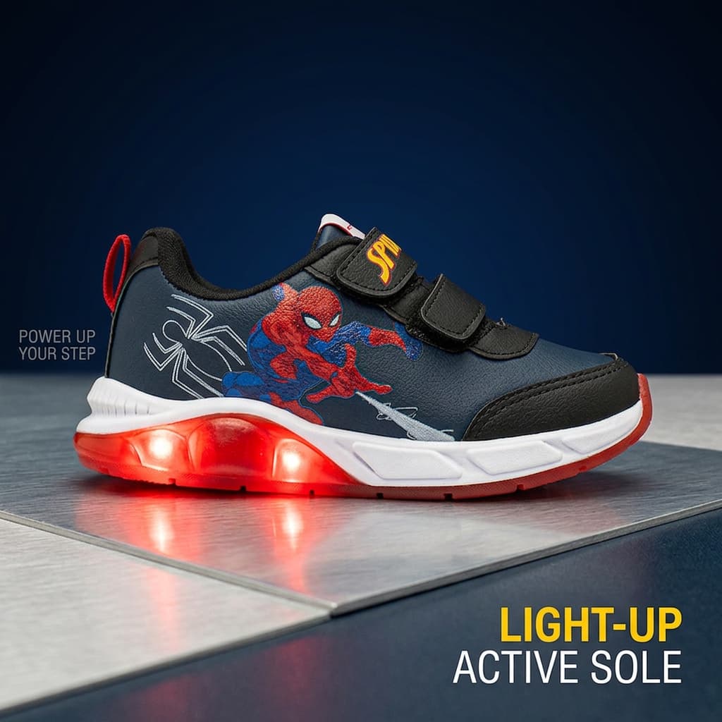 Tênis Disney Spider-Man Led Infantil Velcro