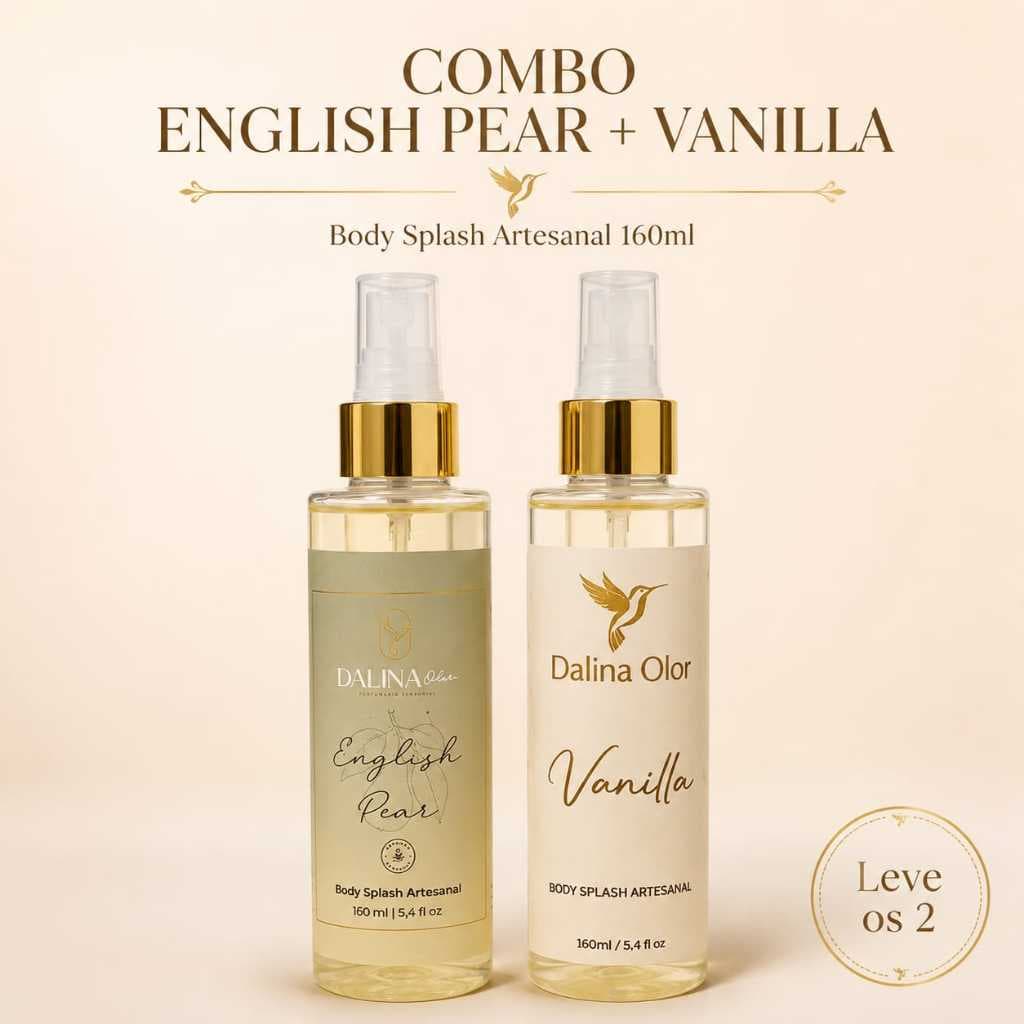 Kit 2 Body Splash Vanilla + English Pear Perfumados Dupla Encantadora Aromas Que Abraçam Cheirinho De Princesa