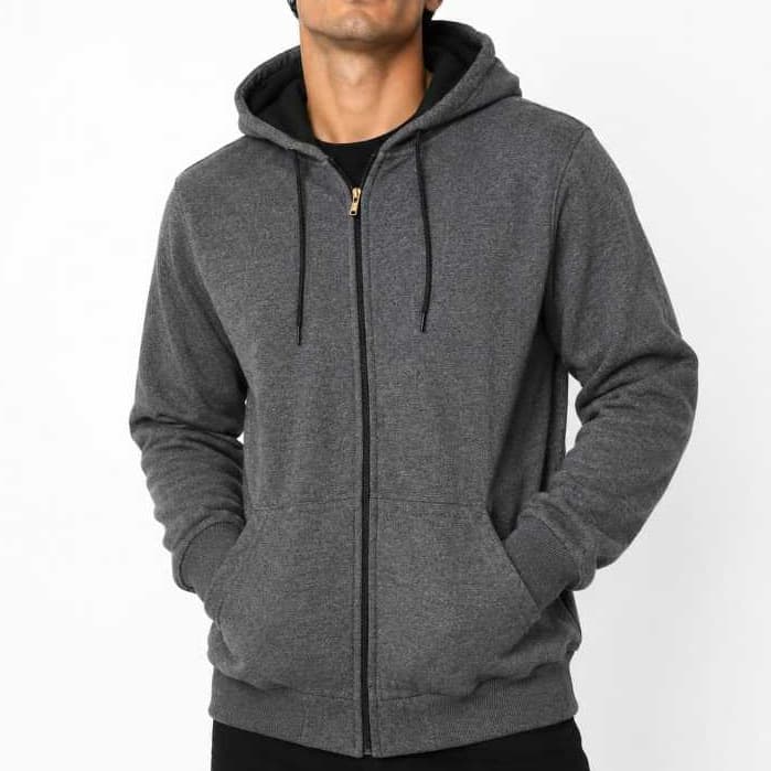 Moletom masculina lisa ziper