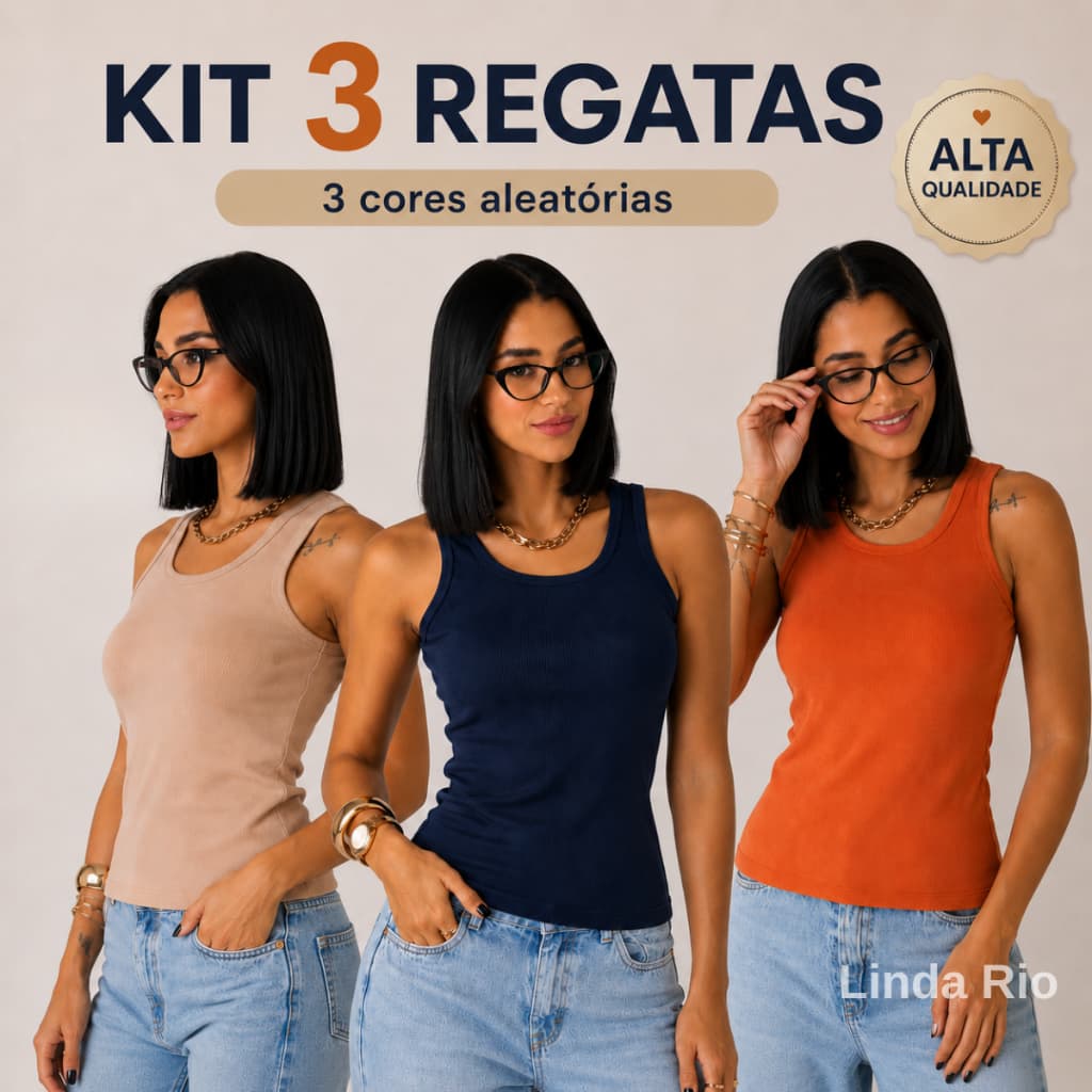 Blusa Regata Feminina 100% Algodão Alça Larga Tendência Elegante Social Confortável Básica Versátil
