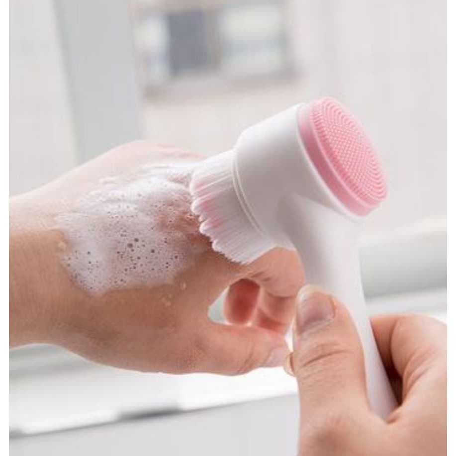 Escova De Limpeza Facial Multifuncional Dupla Face em Silicone Limpador Portátil