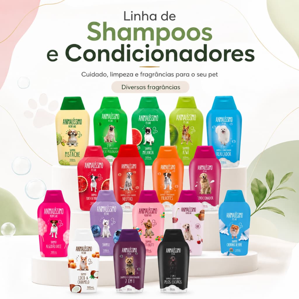 Shampoo e Condicionador Pet Shop para Cachorro e Gato Anmalissimo - 500ml Fragancias irresistiveis