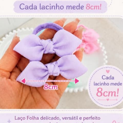 Par de Xuxinhas Laço  Par de Elásticos para Cabelo Cores Pastel Xuxinha Infantil Kit de Lacinho Parzinho de Rabico
