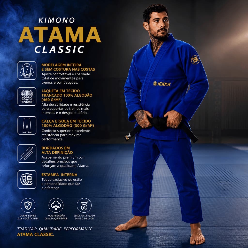 ENVIO IMEDIATO | Kimono azul para jiu jitsu - Atama