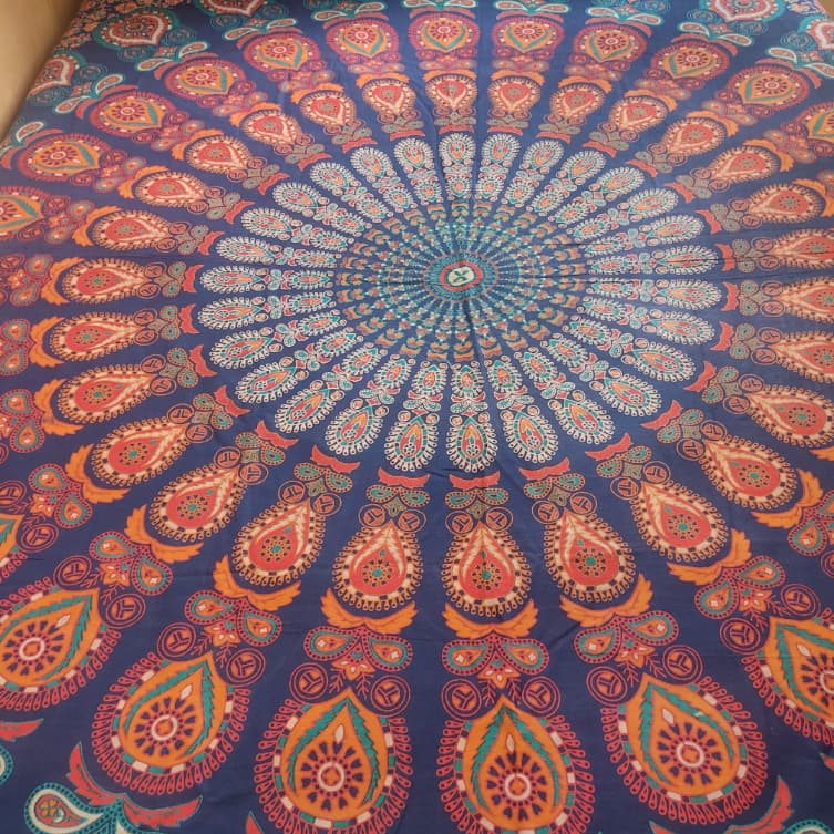 Colcha Indiana Casal Estampa Cangão Praia Manta De Sofá Gigante Mandala