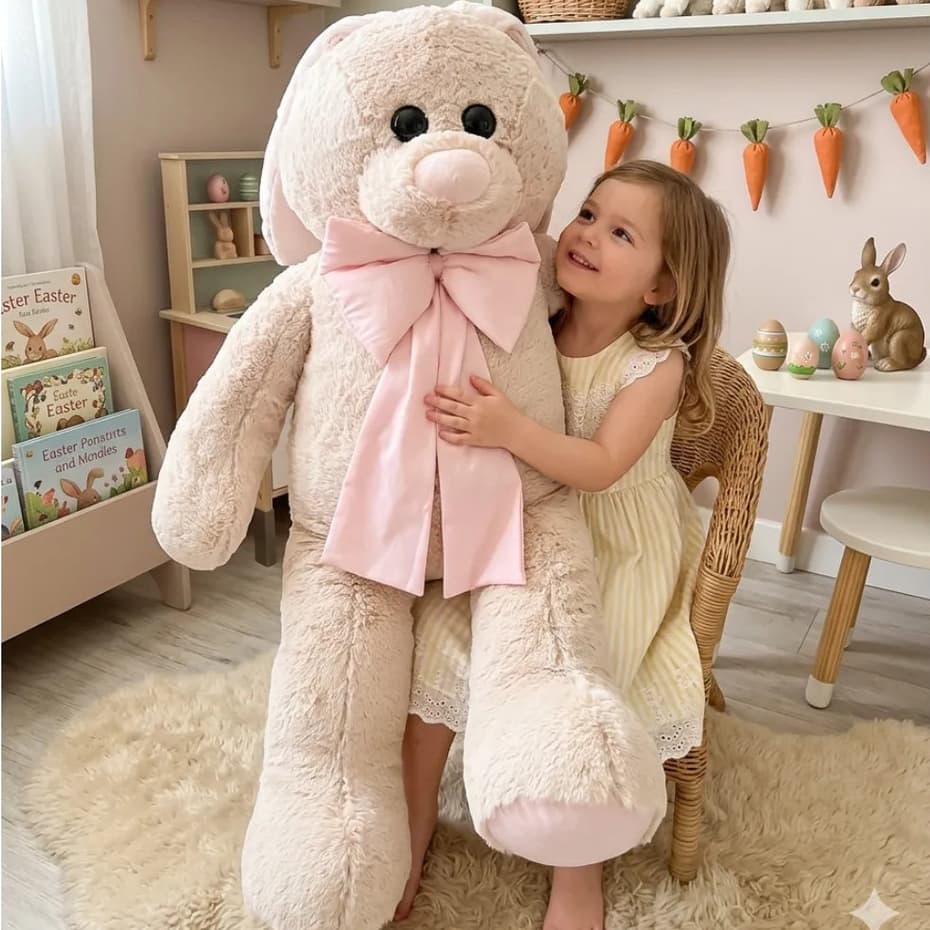 Coelho Pelúcia Pascoa Gigante 85cm Decoração Urso Presente